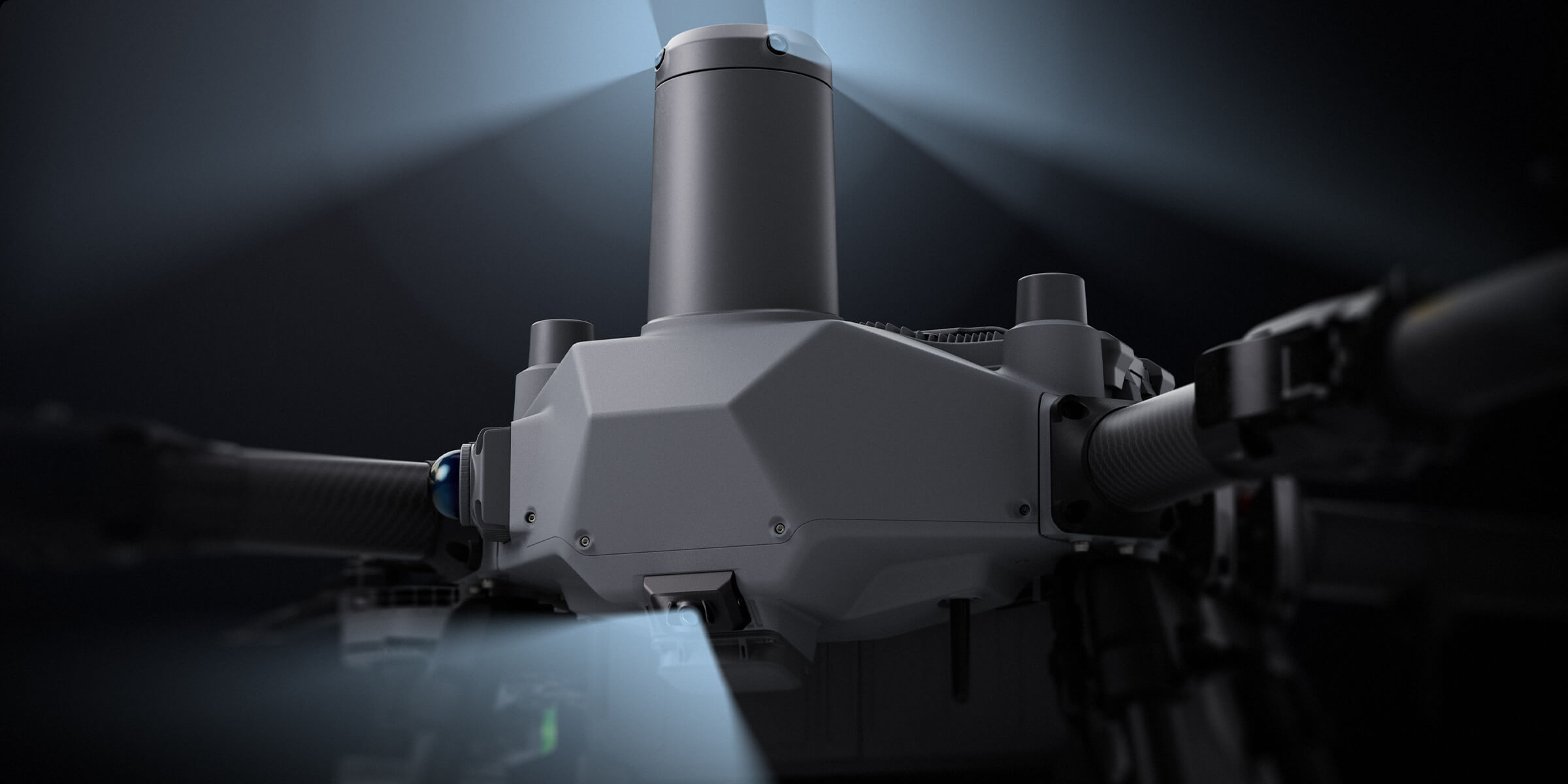 Imagem aérea com paleta térmica multicolorida