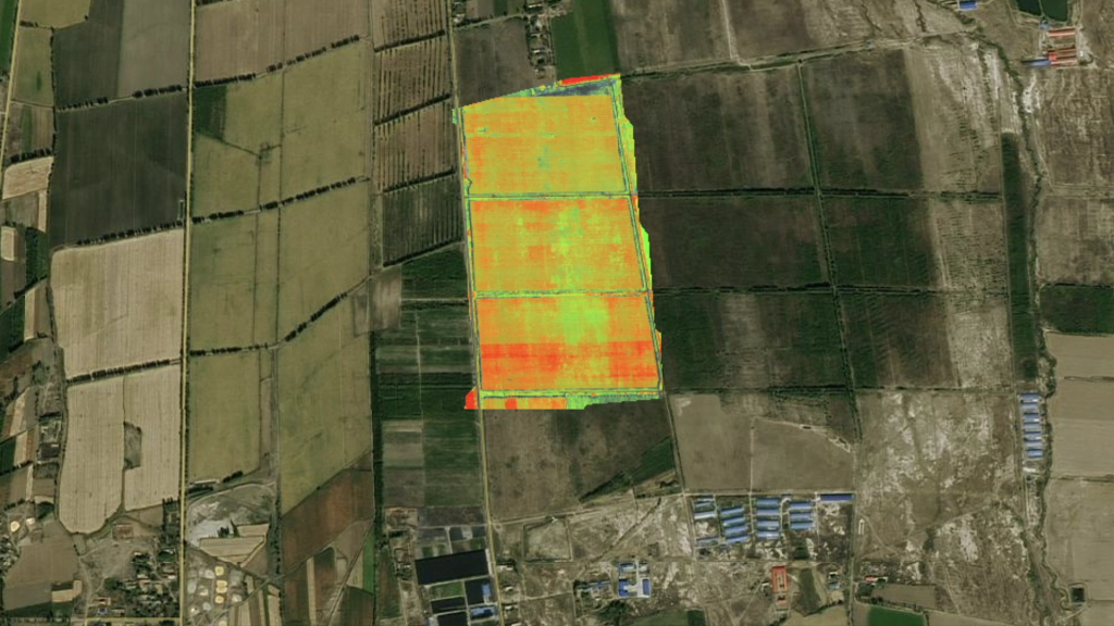 A imagem mostra uma das funções de drones agrícolas